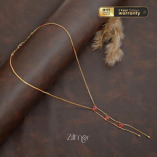 ZK1011405 -  Gold Tone AD Stone  Simple Necklace