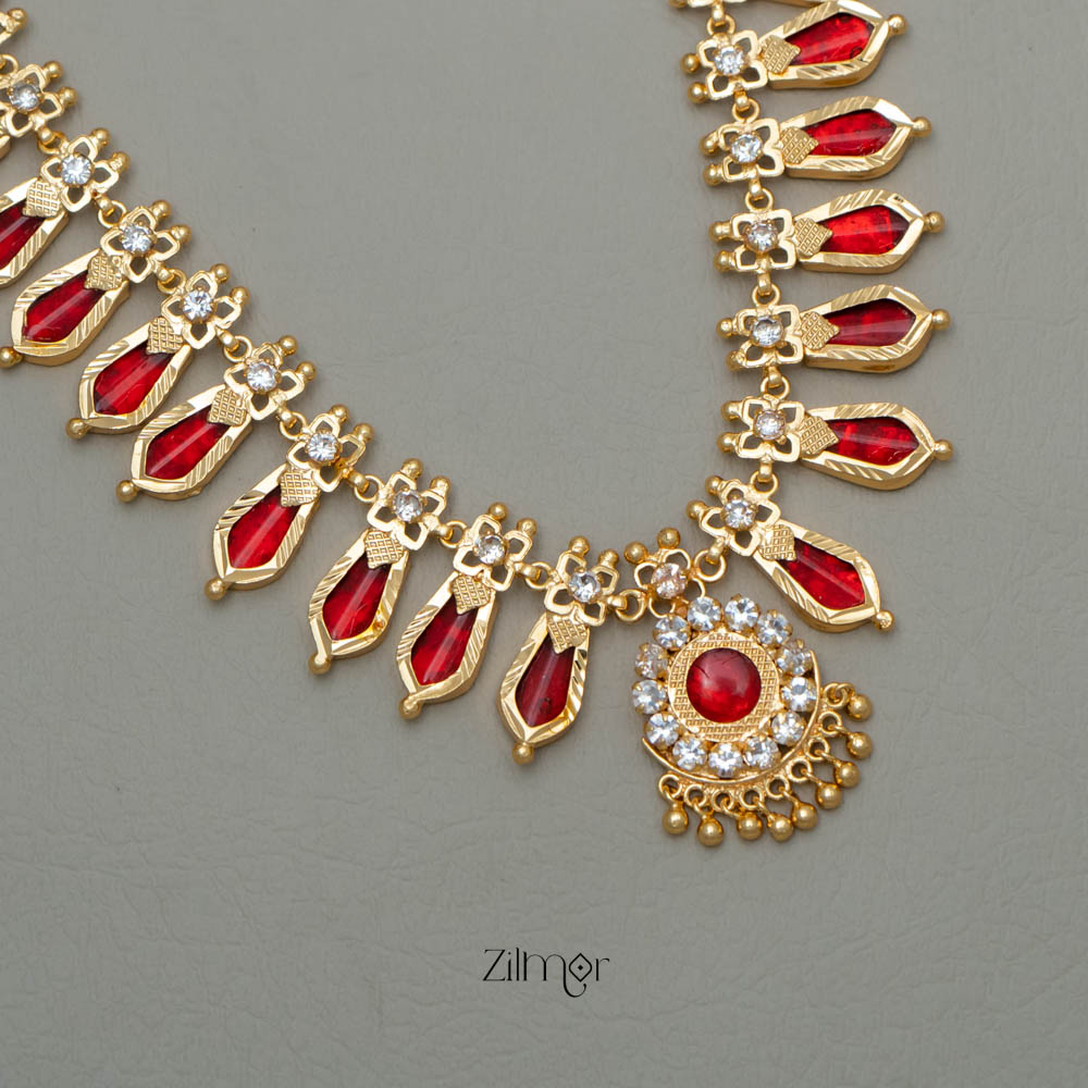 PP101148 - Gold tone Nagapadam Long Necklace Haram