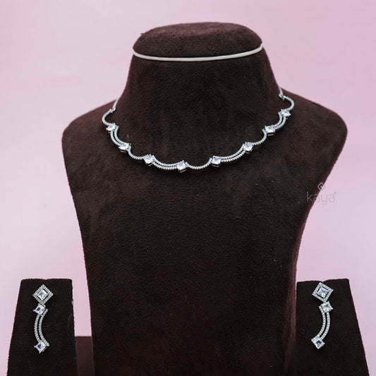 KL101214 - AD Stone Necklace with Earring set