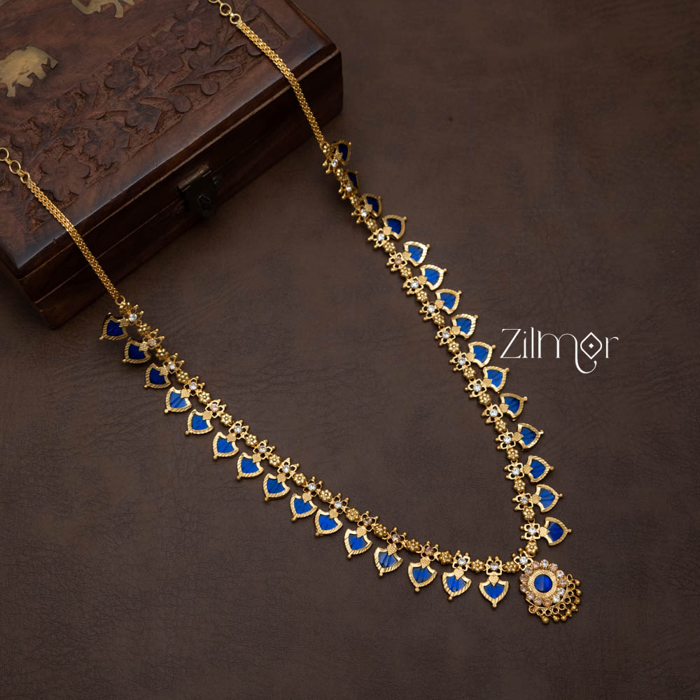 Palakka Long Haram Necklace with Pendant