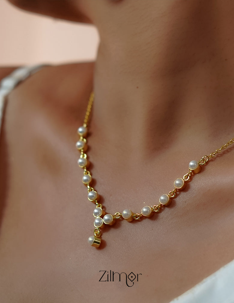 AS101476 - Pearl Simple Necklace 1-Zilmor