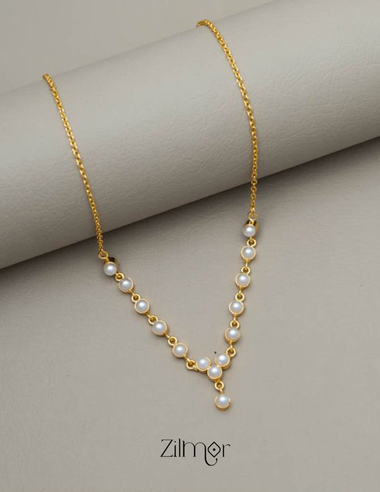 AS101476 - Pearl Simple Necklace 2-Zilmor