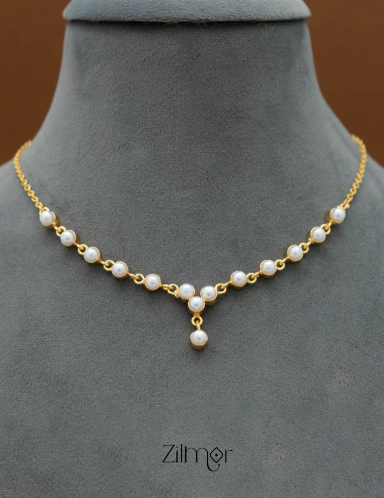 AS101476 - Pearl Simple Necklace 3-Zilmor