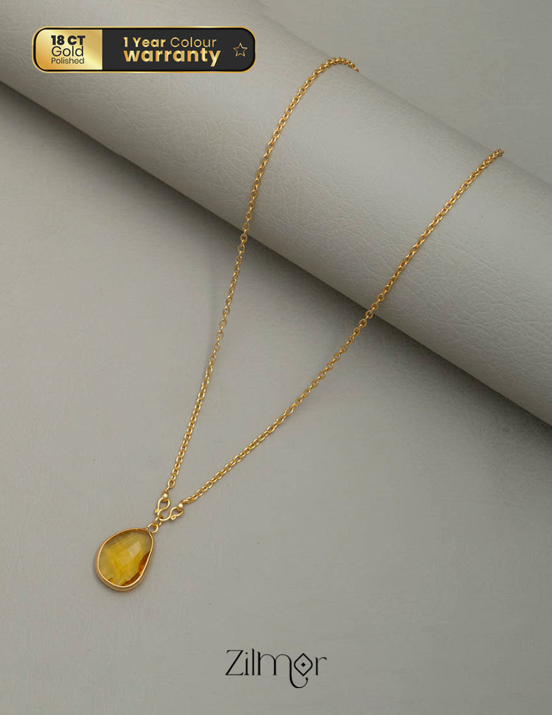 PE101063 - Gold toned Simple chain With Pendant (color option) 1-Zilmor