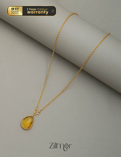 PE101063 - Gold toned Simple chain With Pendant (color option) 1-Zilmor