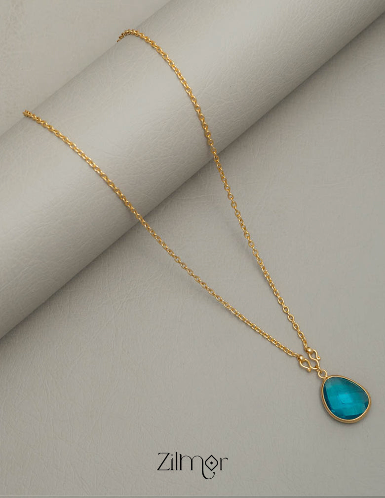 PE101063 - Gold toned Simple chain With Pendant (color option) 4-Zilmor