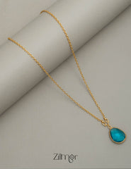 PE101063 - Gold toned Simple chain With Pendant (color option) 4-Zilmor