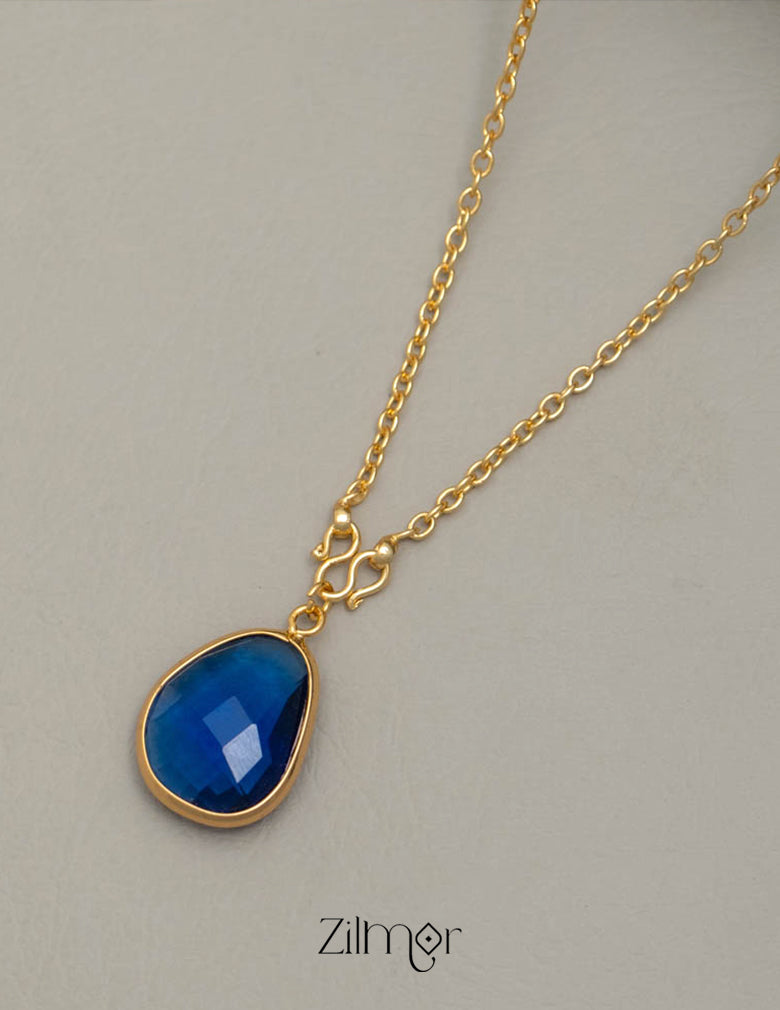 PE101063 - Gold toned Simple chain With Pendant (color option) 6-Zilmor