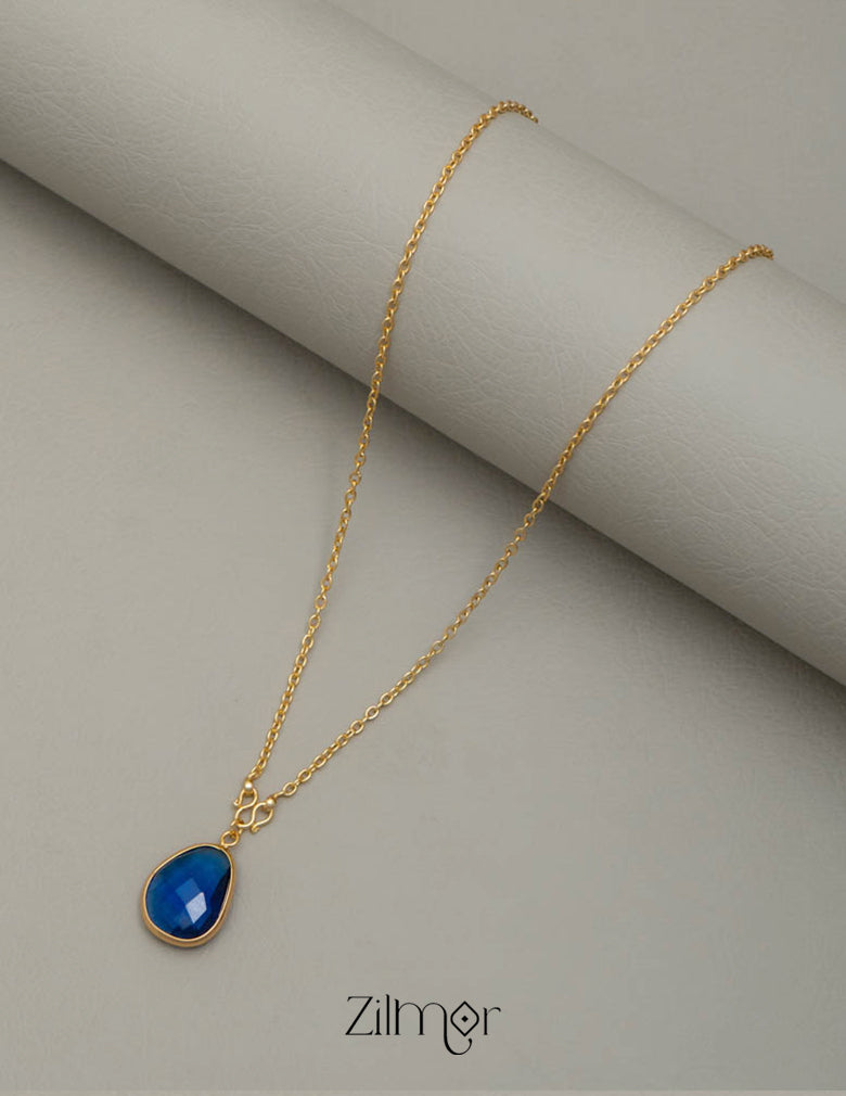 PE101063 - Gold toned Simple chain With Pendant (color option) 7-Zilmor