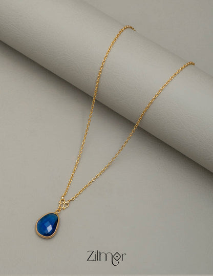 PE101063 - Gold toned Simple chain With Pendant (color option) 7-Zilmor