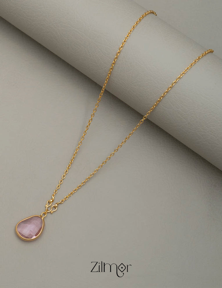 PE101063 - Gold toned Simple chain With Pendant (color option) 10-Zilmor