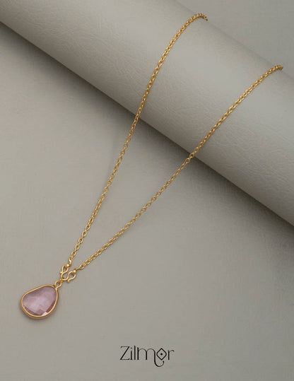 PE101063 - Gold toned Simple chain With Pendant (color option) 10-Zilmor