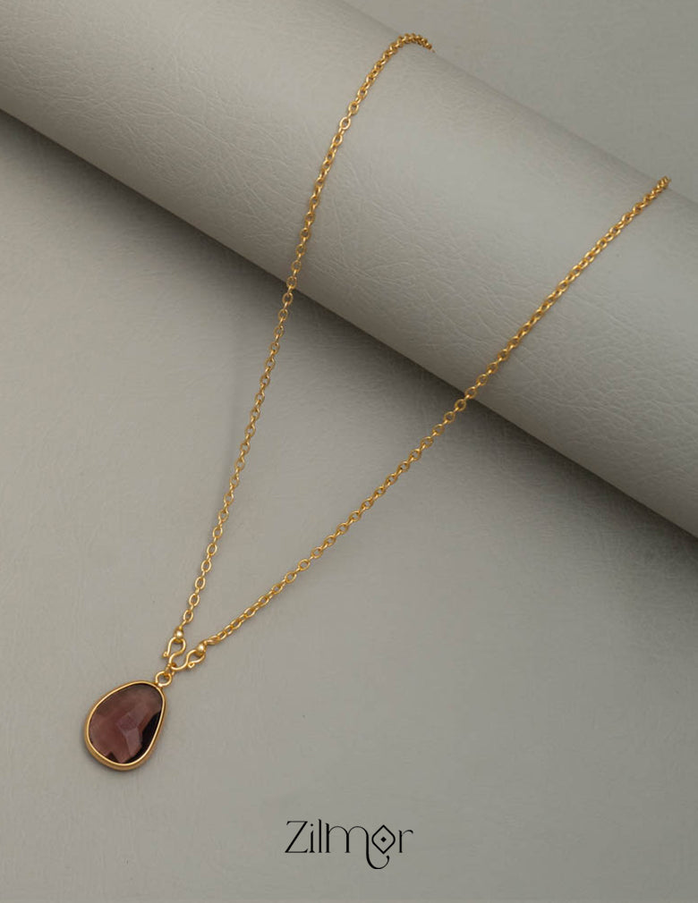 PE101063 - Gold toned Simple chain With Pendant (color option) 11-Zilmor