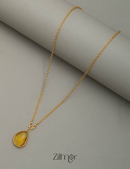 PE101063 - Gold toned Simple chain With Pendant (color option) 5-Zilmor