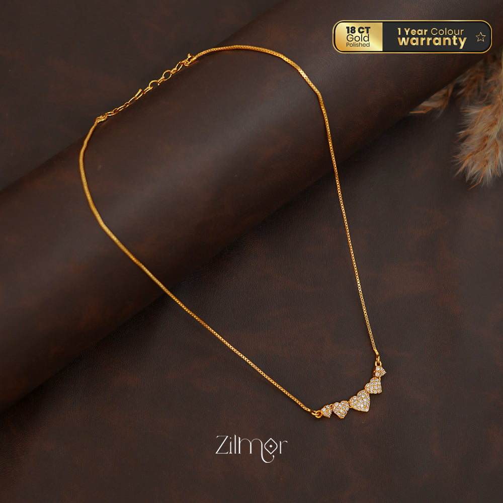 ZK1011413 -  Gold Tone AD Stone  Simple Necklace