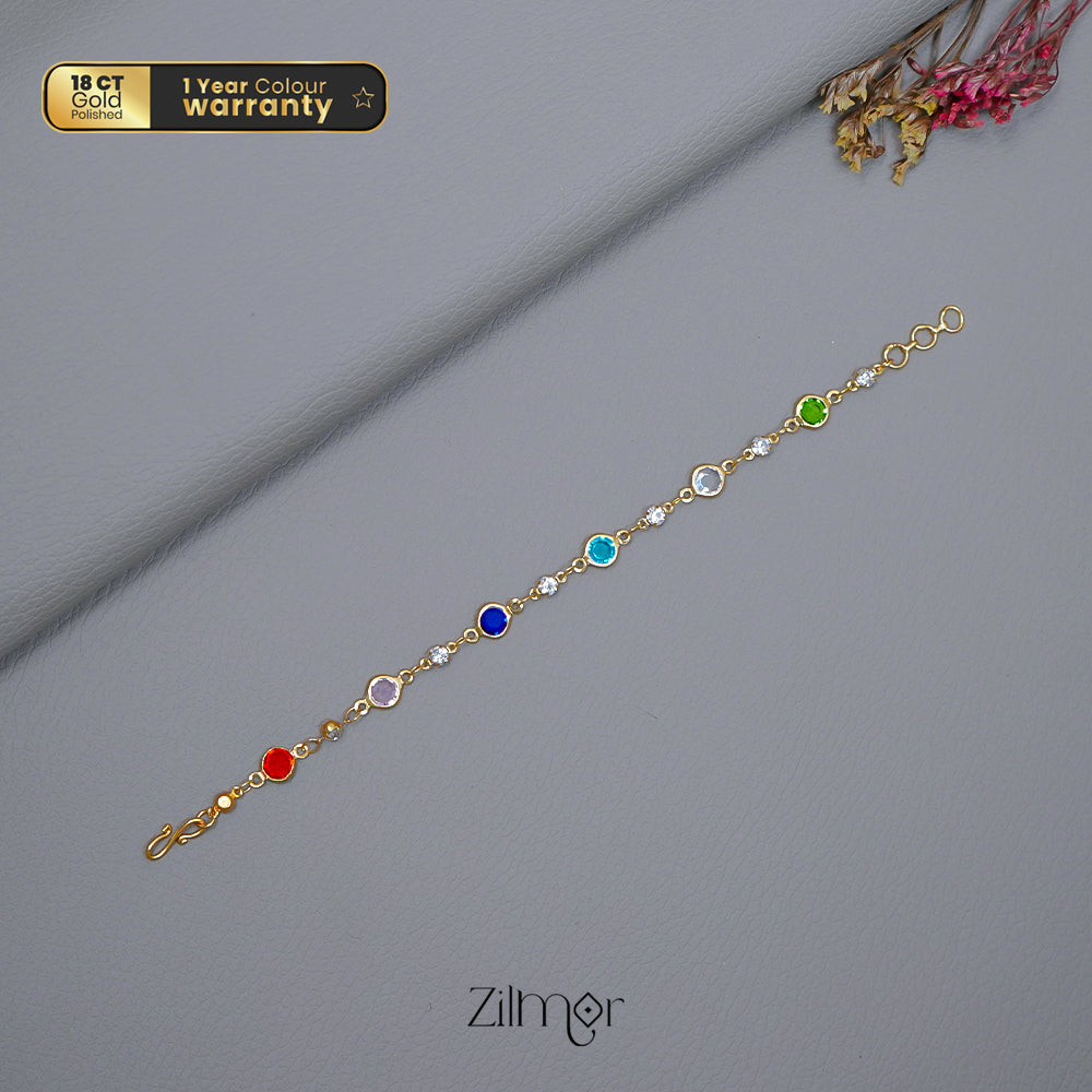 KT1011560 - Anti Tarnish Multi Colour Stone Bracelet