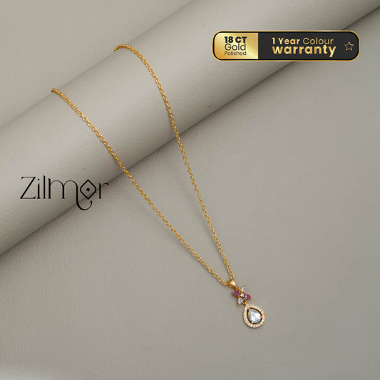 Gold toned Simple chain With Pendant - PE100631
