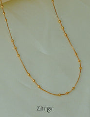 KT1011705 - Anti Tarnish Gold Plated Simple  Ball Chain Necklace 3-Zilmor