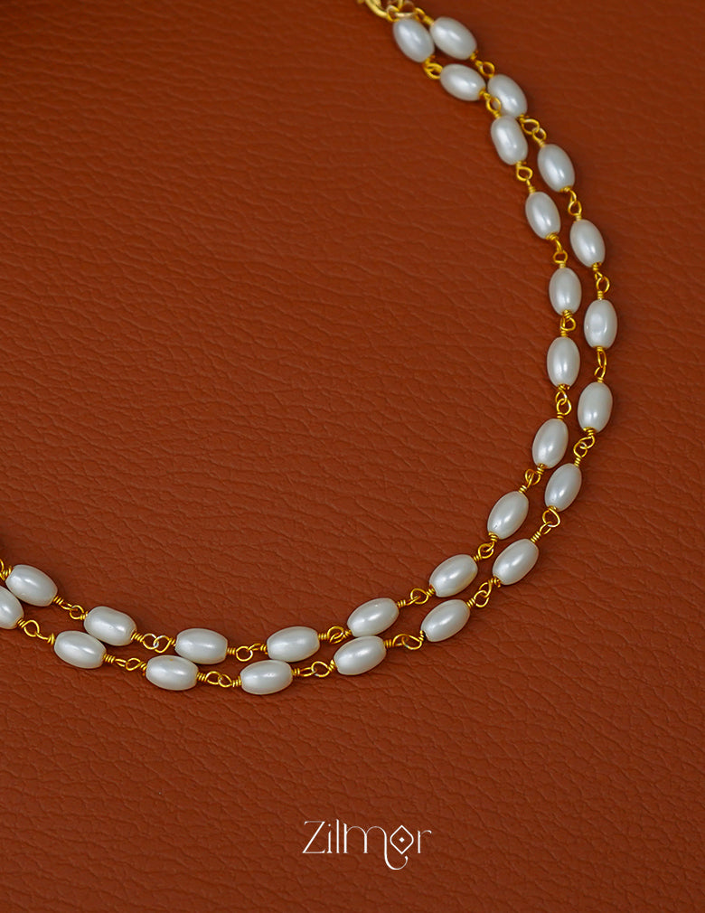 KY1011662- 2 Layer Rice Pearl choker Necklace 3-Zilmor