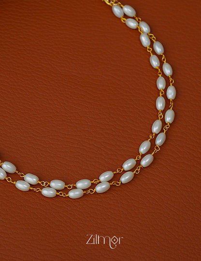 KY1011662- 2 Layer Rice Pearl choker Necklace 3-Zilmor