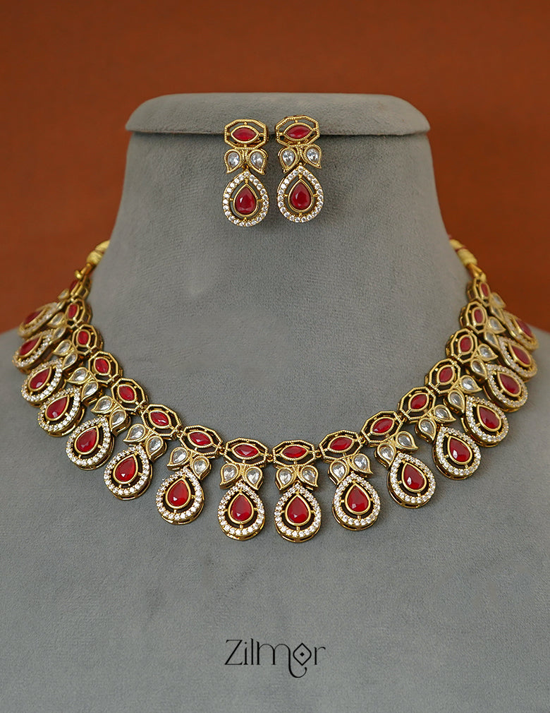 SC100931 Victorian AD Necklace with matching Earrings (color option) 4-Zilmor
