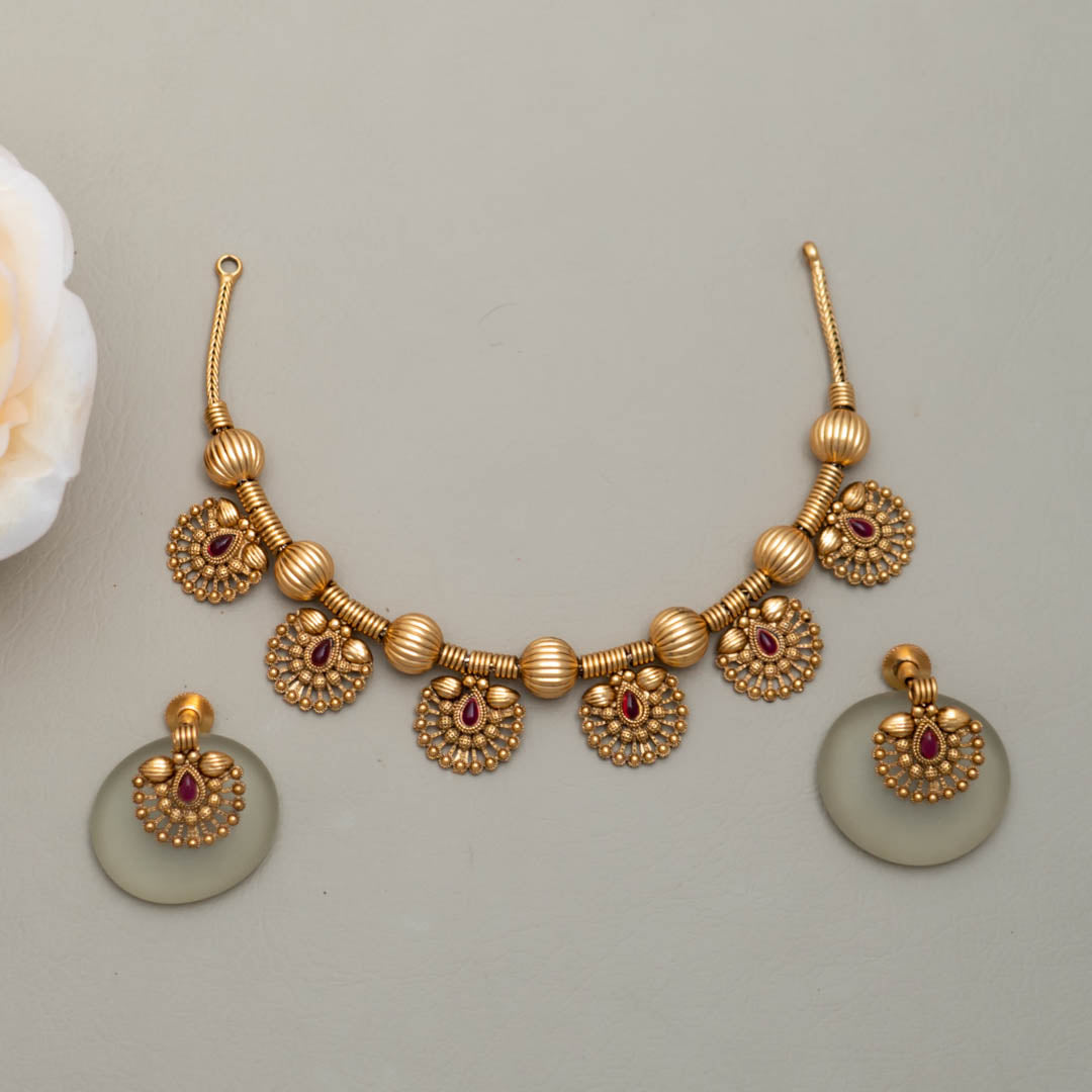 NV101540 - Antique Necklace with Earring Set