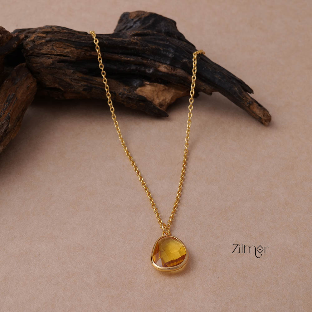 PE101063 - Gold toned Simple chain With Pendant (color option)