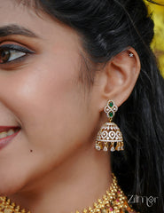 NV1011675- Antique Ad Stone Jumkha Earrings 2-Zilmor