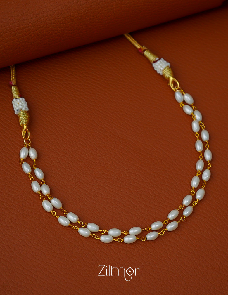 KY1011662- 2 Layer Rice Pearl choker Necklace 1-Zilmor