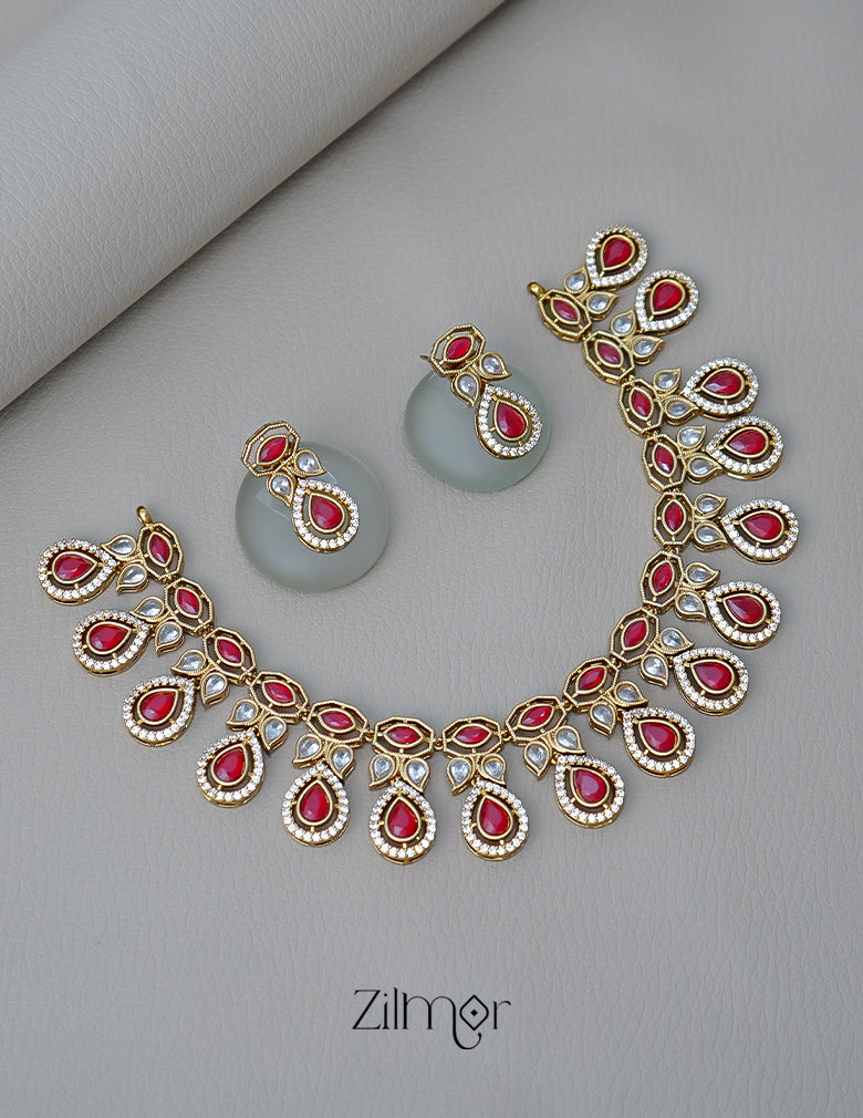SC100931 Victorian AD Necklace with matching Earrings (color option) 1-Zilmor