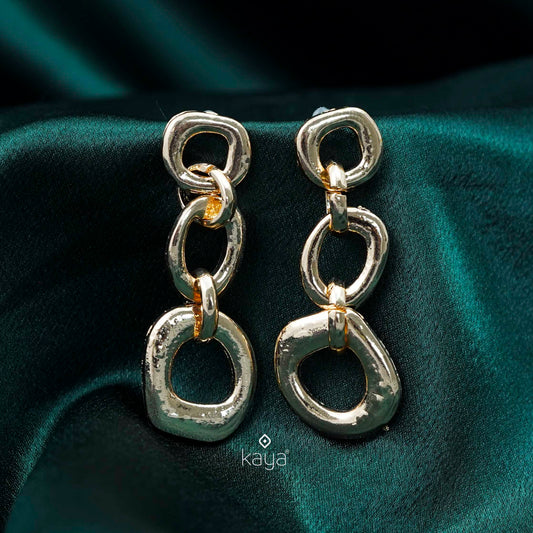 Gold Plated Dangler Earrings - PT100370