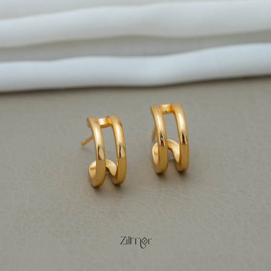 PE101844  - Set Of 2 Gold-Plated Minimal Earrings