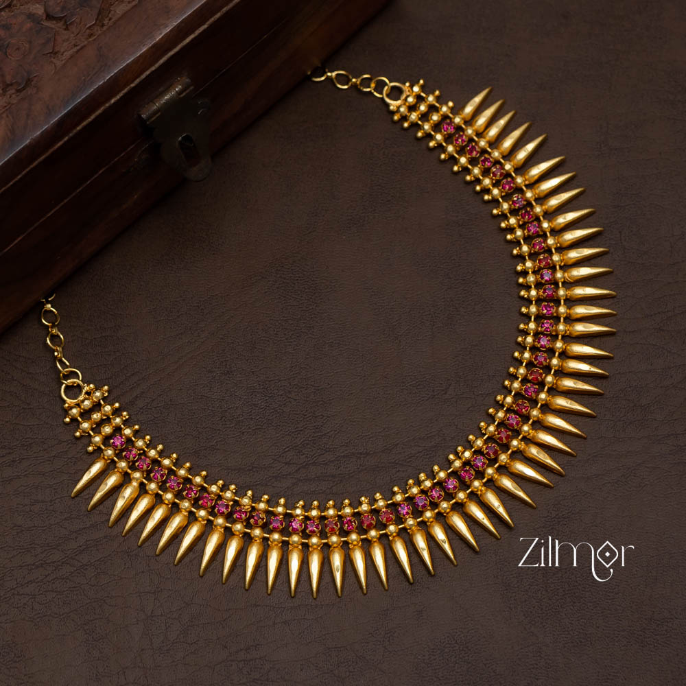 PE101658 - Gold tone Mulla mottu choker Necklace