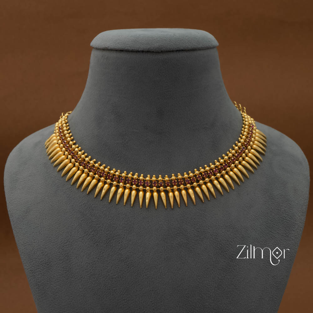 PE101658 - Gold tone Mulla mottu choker Necklace