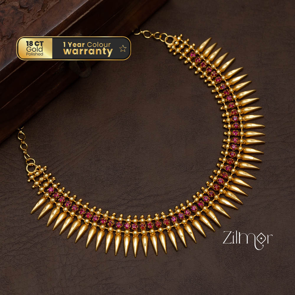 PE101658 - Gold tone Mulla mottu choker Necklace