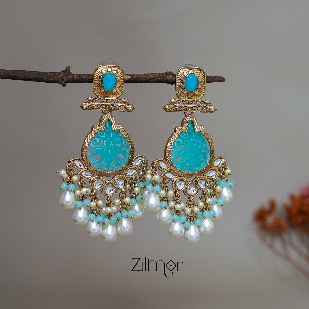 FS1011242 - Beads hanging Chandbali Earrings