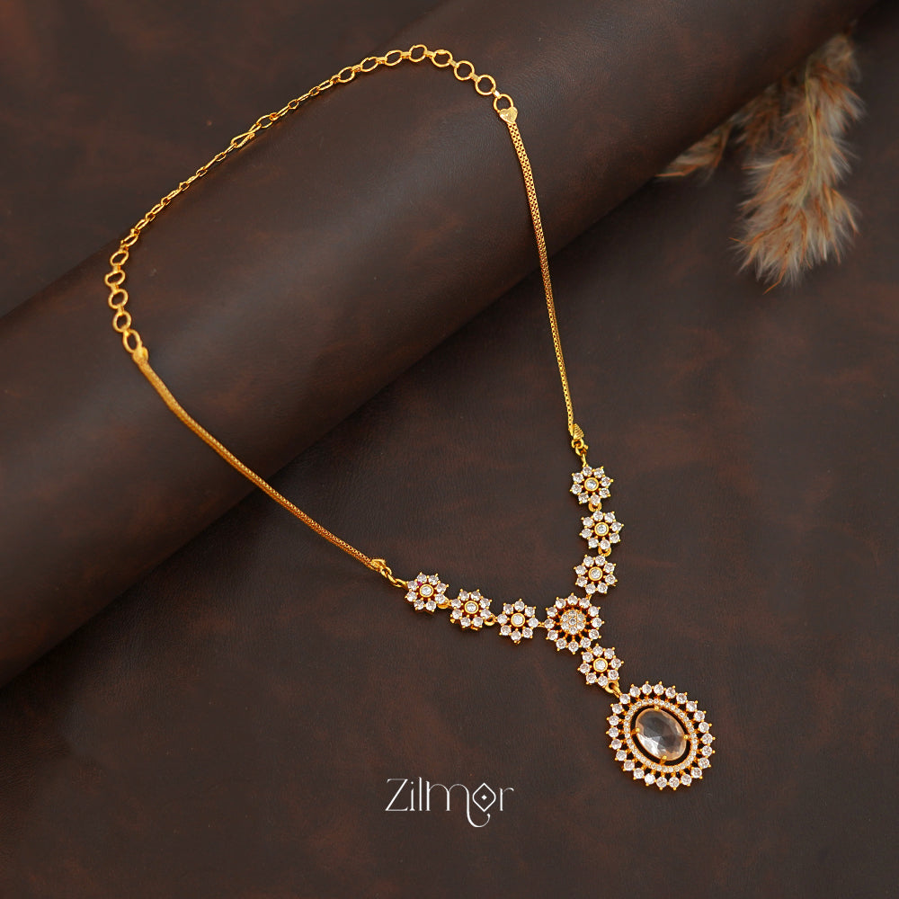 ZK1011404 -  Gold Tone AD Stone Necklace