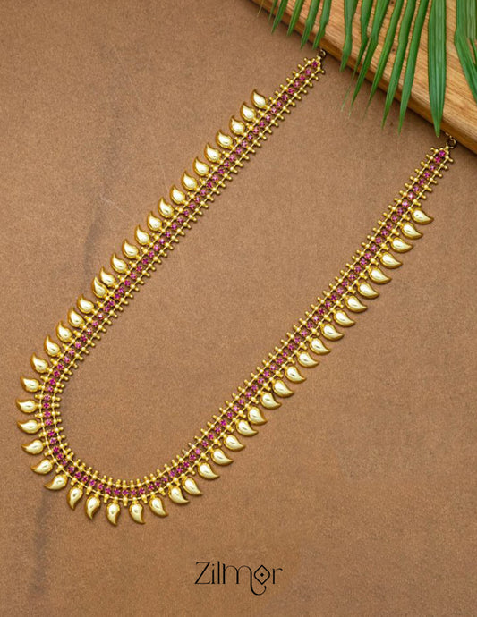 AG101223 - Gold Tone Traditional AD Haaram Necklace