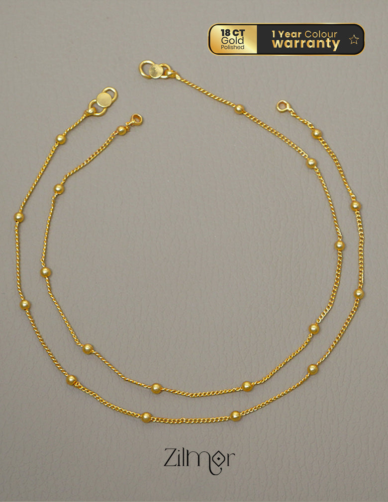 KY101621 - Gold Tone pair Anklet 1-Zilmor