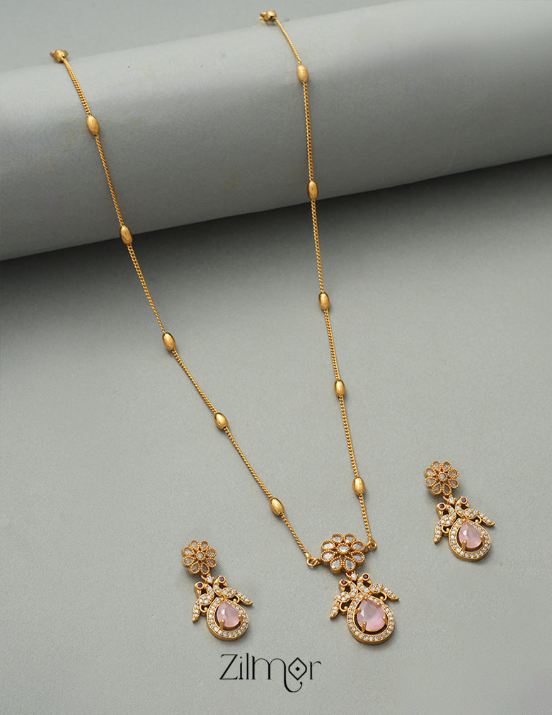 SN1011314 - Premium Antique AD Stone Necklace with Earrings