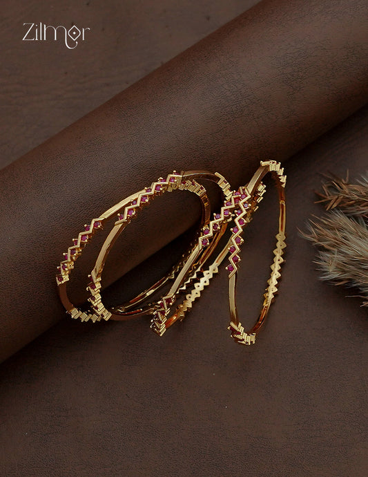 AD Stone Bangle 2 Pair - SC1012906