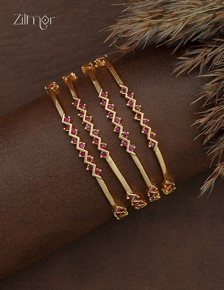 AD Stone Bangle 2 Pair - SC1012906