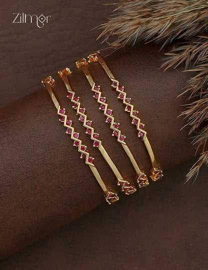 AD Stone Bangle 2 Pair - SC1012906
