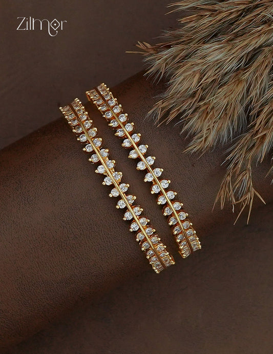 AD Stone Bangles | Gold Tone Bridal Bangles - SN1013002