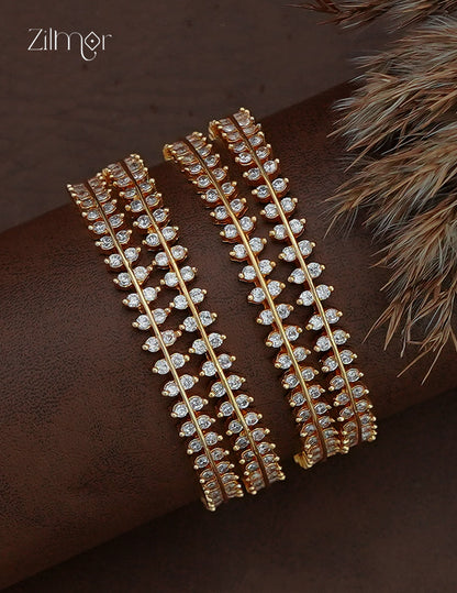 AD Stone Bangles | Gold Tone Bridal Bangles - SN1013002