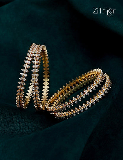 AD Stone Bangles | Gold Tone Bridal Bangles - SN1013002