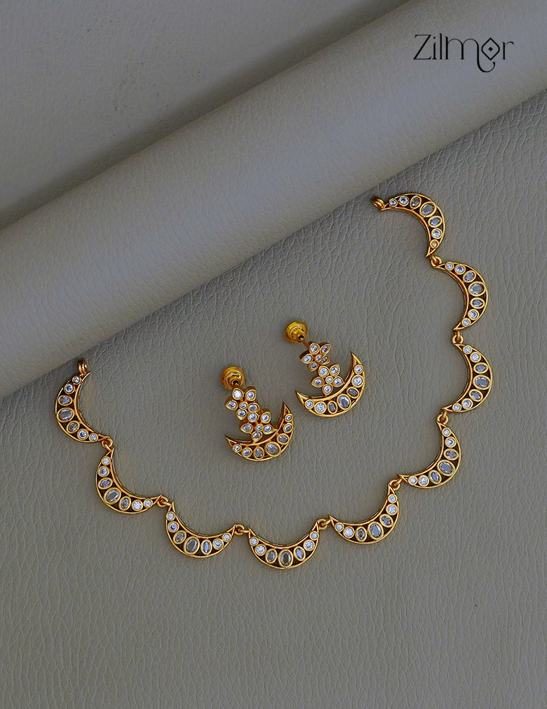 Half Moon Antique Necklace & Earrings Set - SN1012344