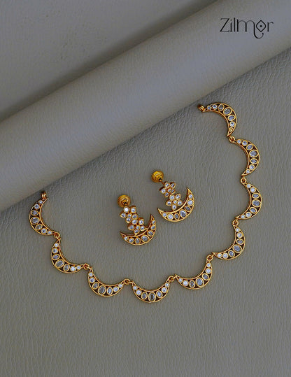 Half Moon Antique Necklace & Earrings Set - SN1012344