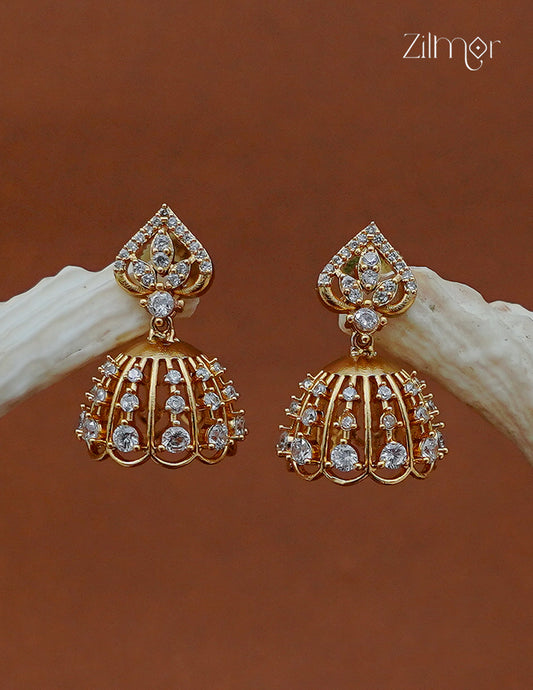 AD Stone Jhumka Earrings - KA1012991