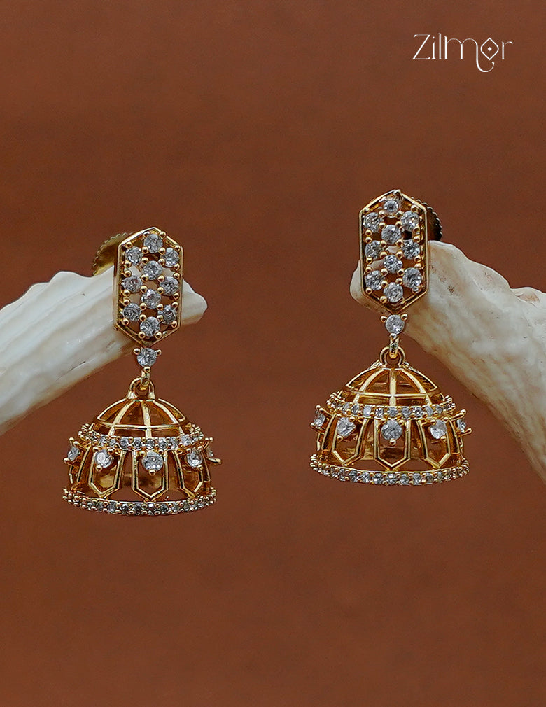 AD Stone Jhumka Earrings - KA1012993